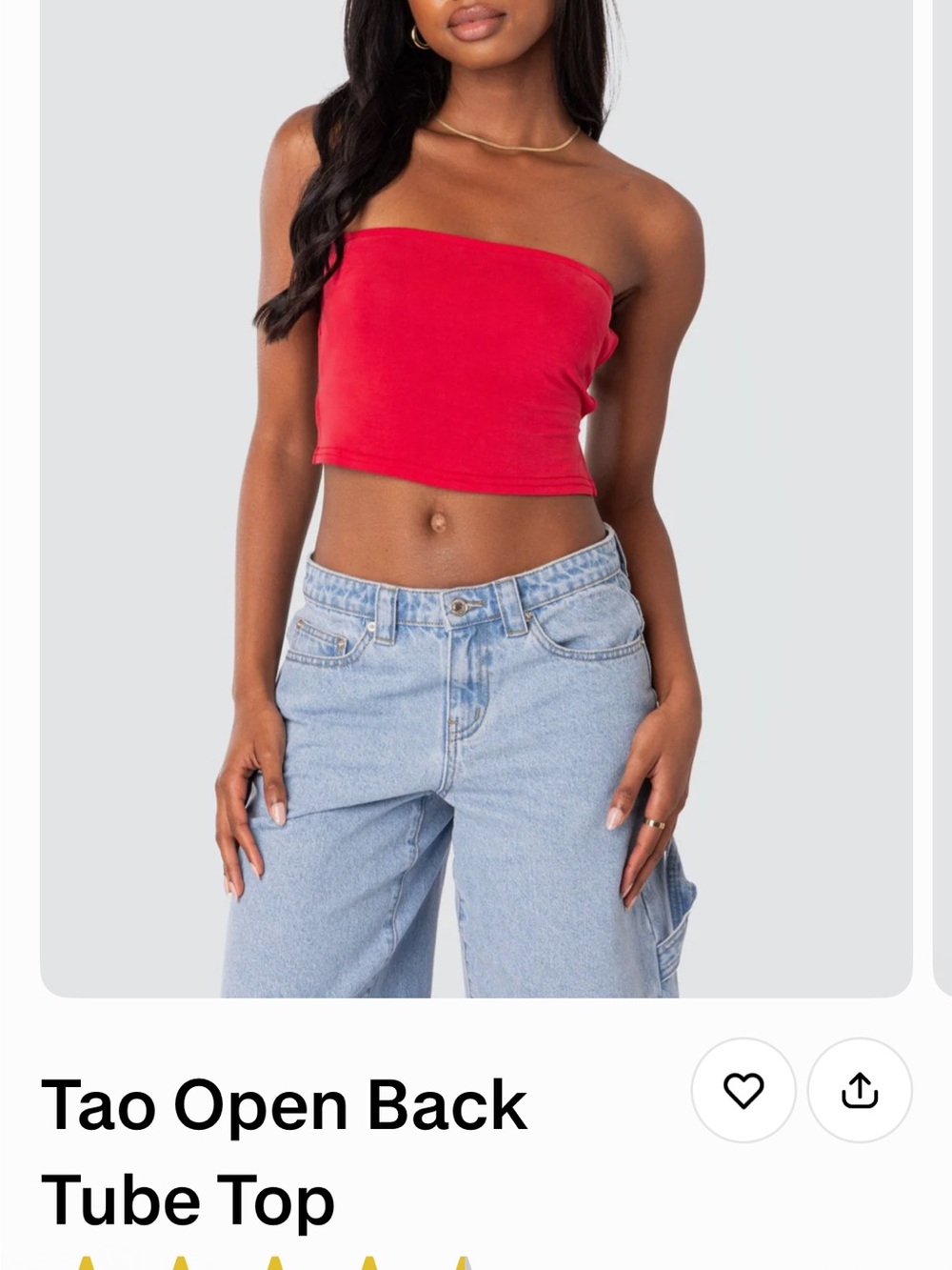Edikted Red Open-Back Tube Crop Top